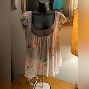 Anthropologie Fei Silk Sheer Blouse